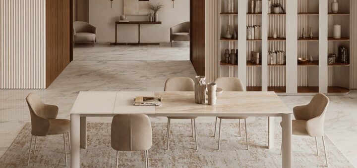 tavolo allungabile Bontempi in una sala da pranzo elegante
