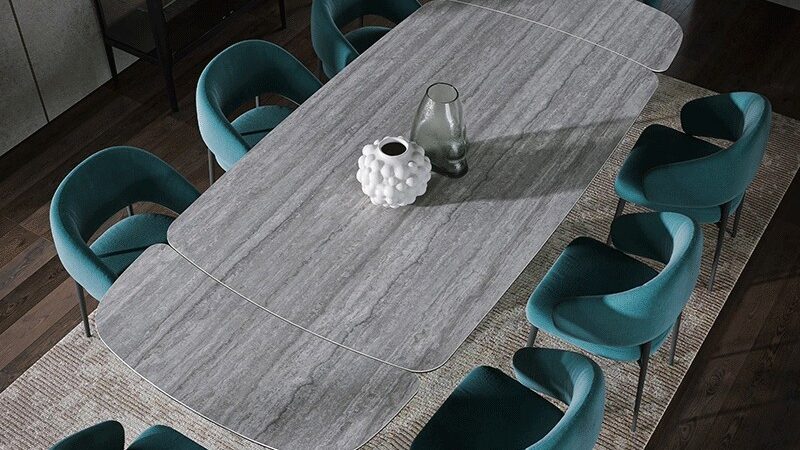 tavolo allungabile in una sala da pranzo contemporanea