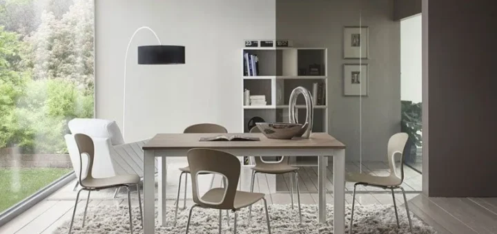 tavolo allungabile in Fenix opaco in zona pranzo